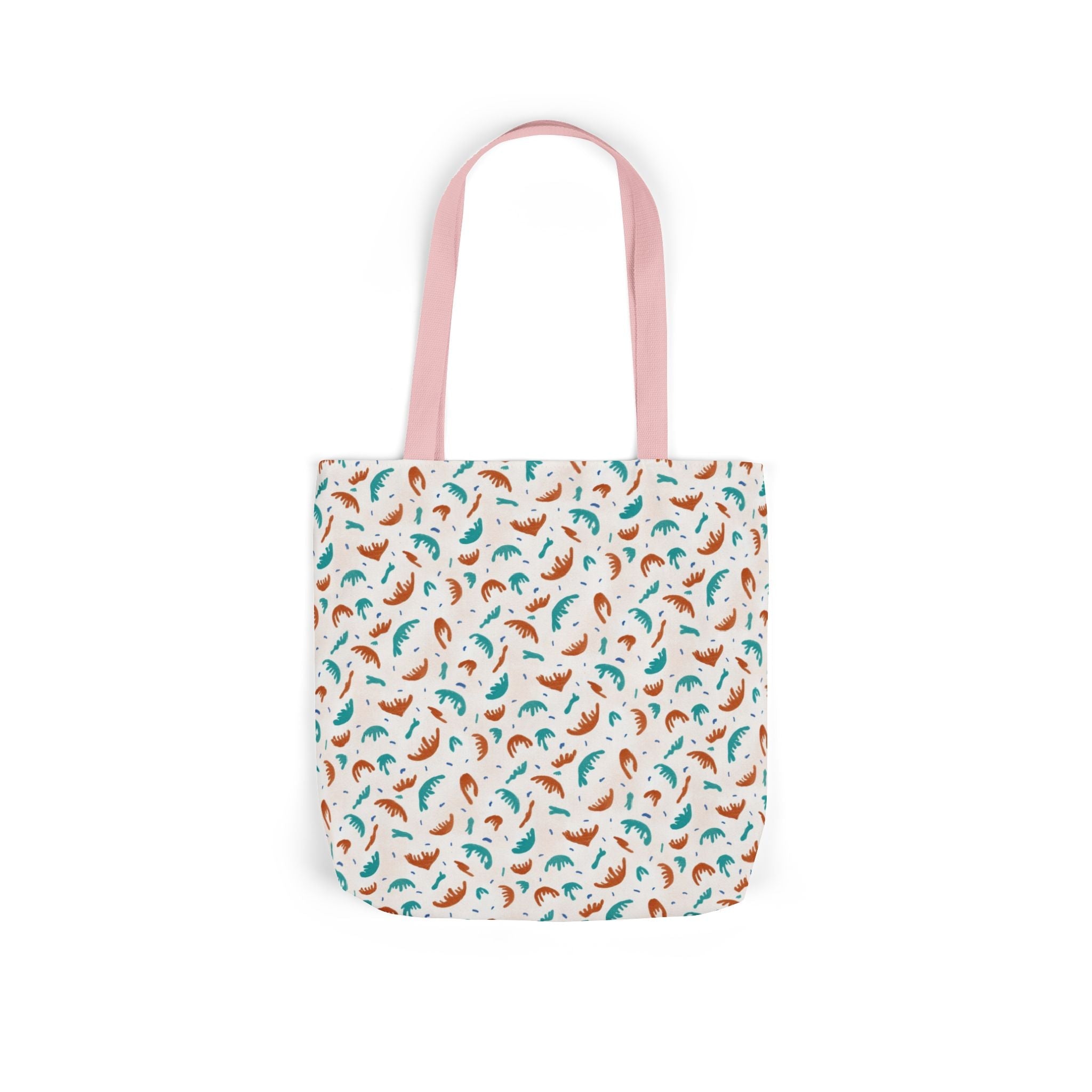 Abstract Hand Designed Print Canvas Tote Bag, 5-Color Straps Printify