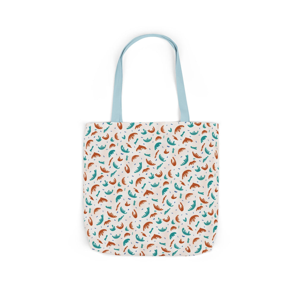 Abstract Hand Designed Print Canvas Tote Bag, 5-Color Straps Printify