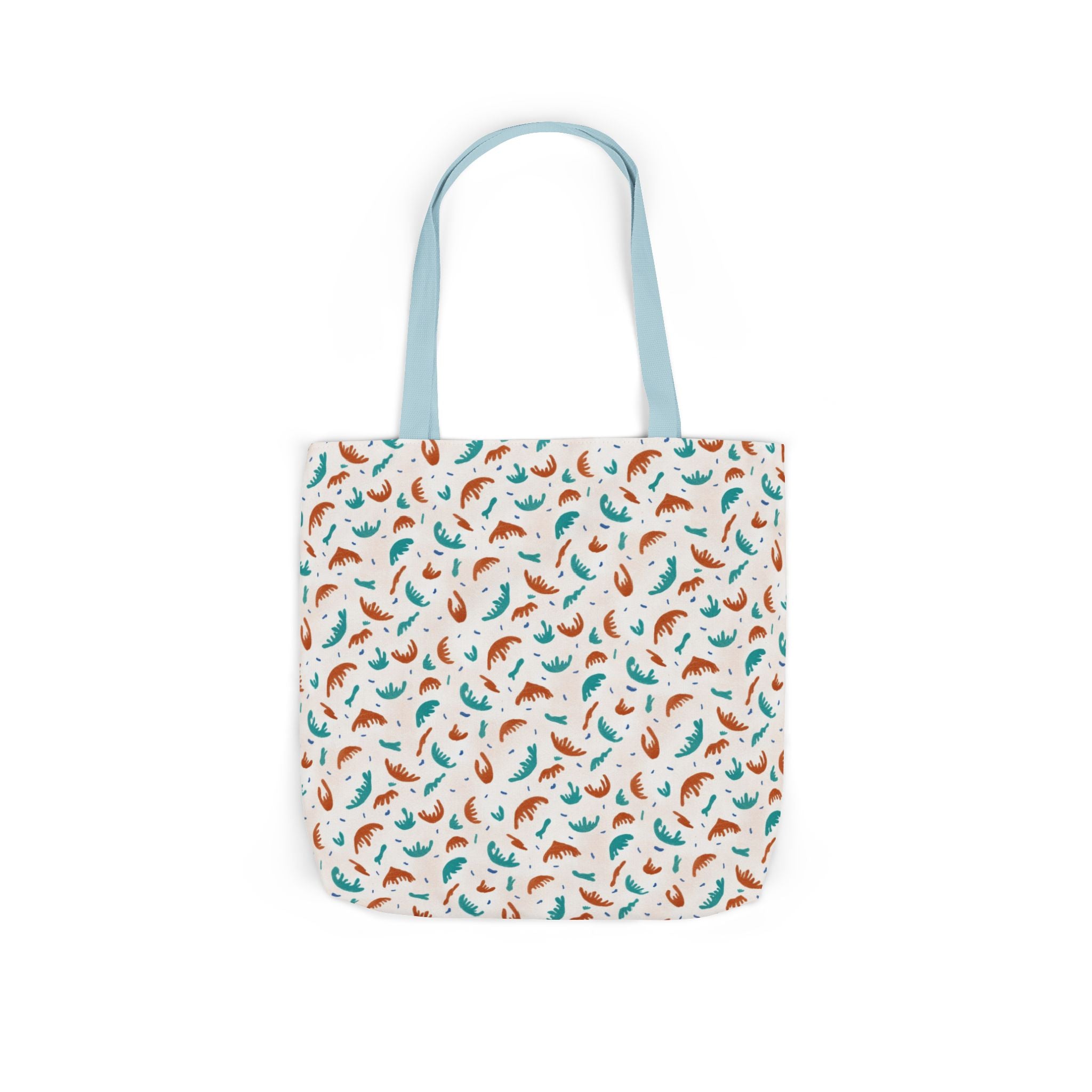 Abstract Hand Designed Print Canvas Tote Bag, 5-Color Straps Printify
