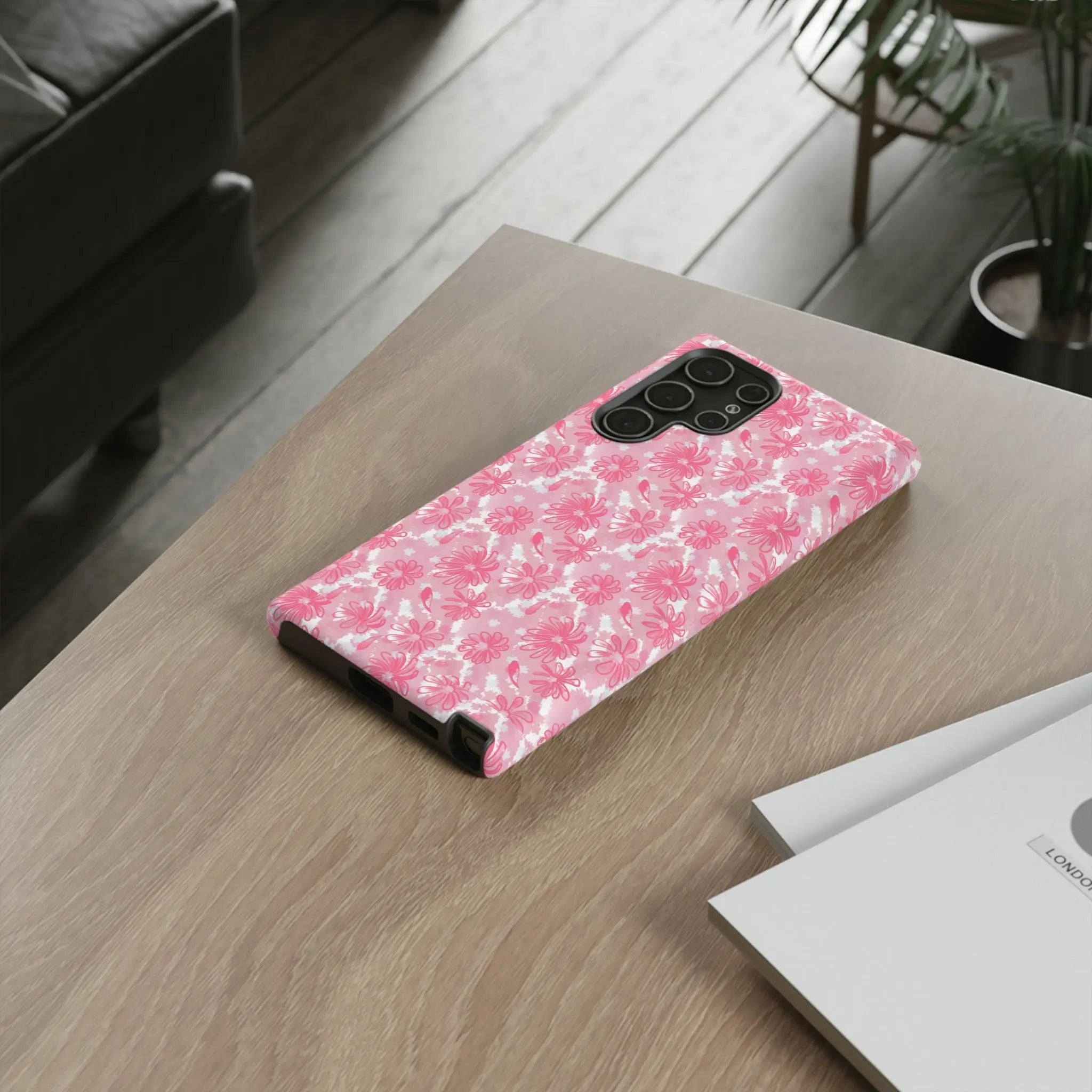 Flora Pink White Phone Case (Carry Original Art Drawn) Printify