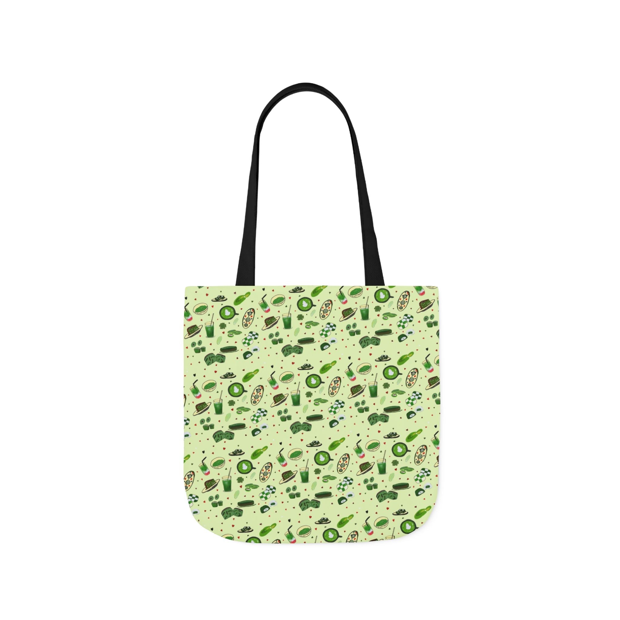 Matcha Hand Drawn Print Art Canvas Tote Bag, 5-Color Straps Printify