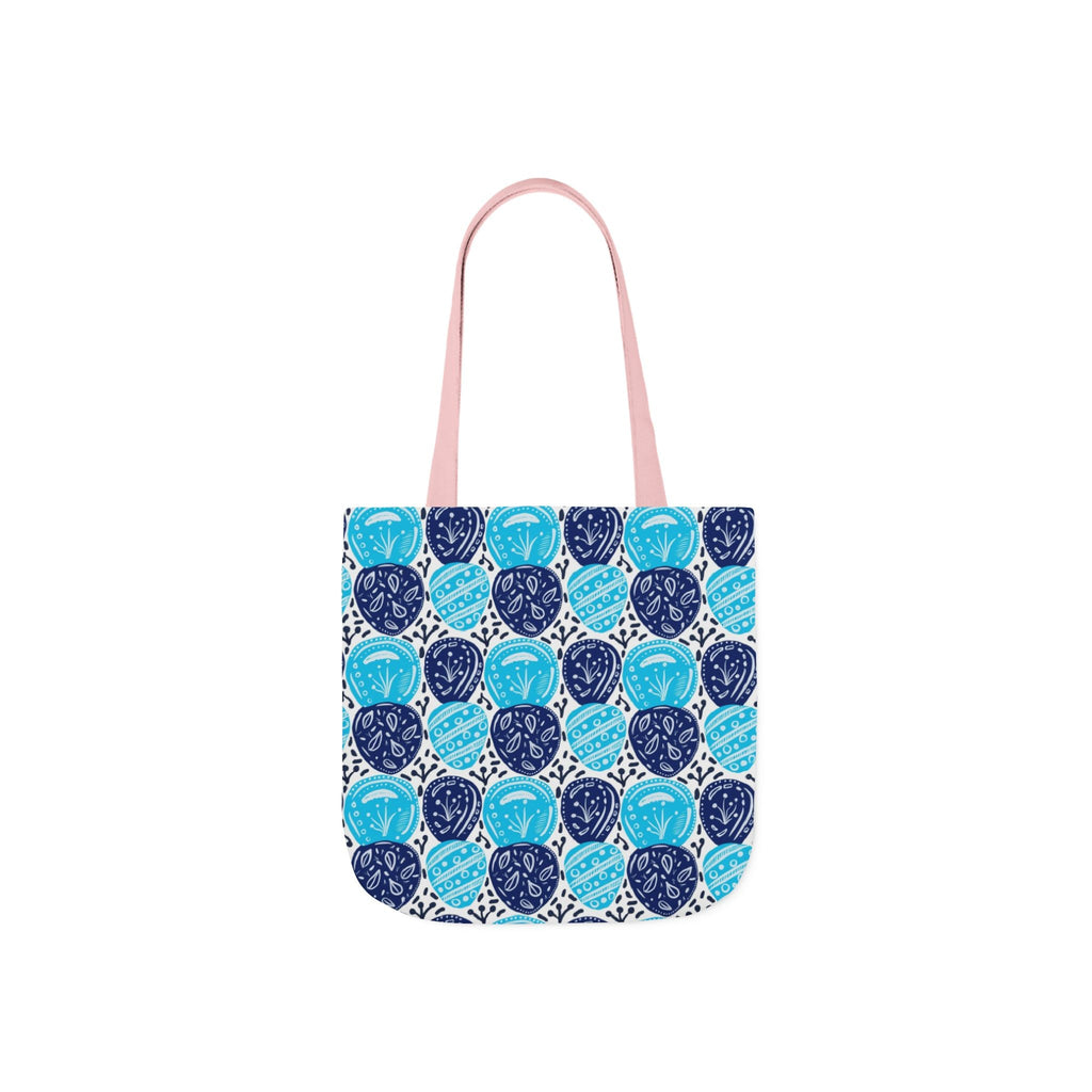 Blue Oval Abstract Canvas Tote Bag, 5-Color Straps Printify