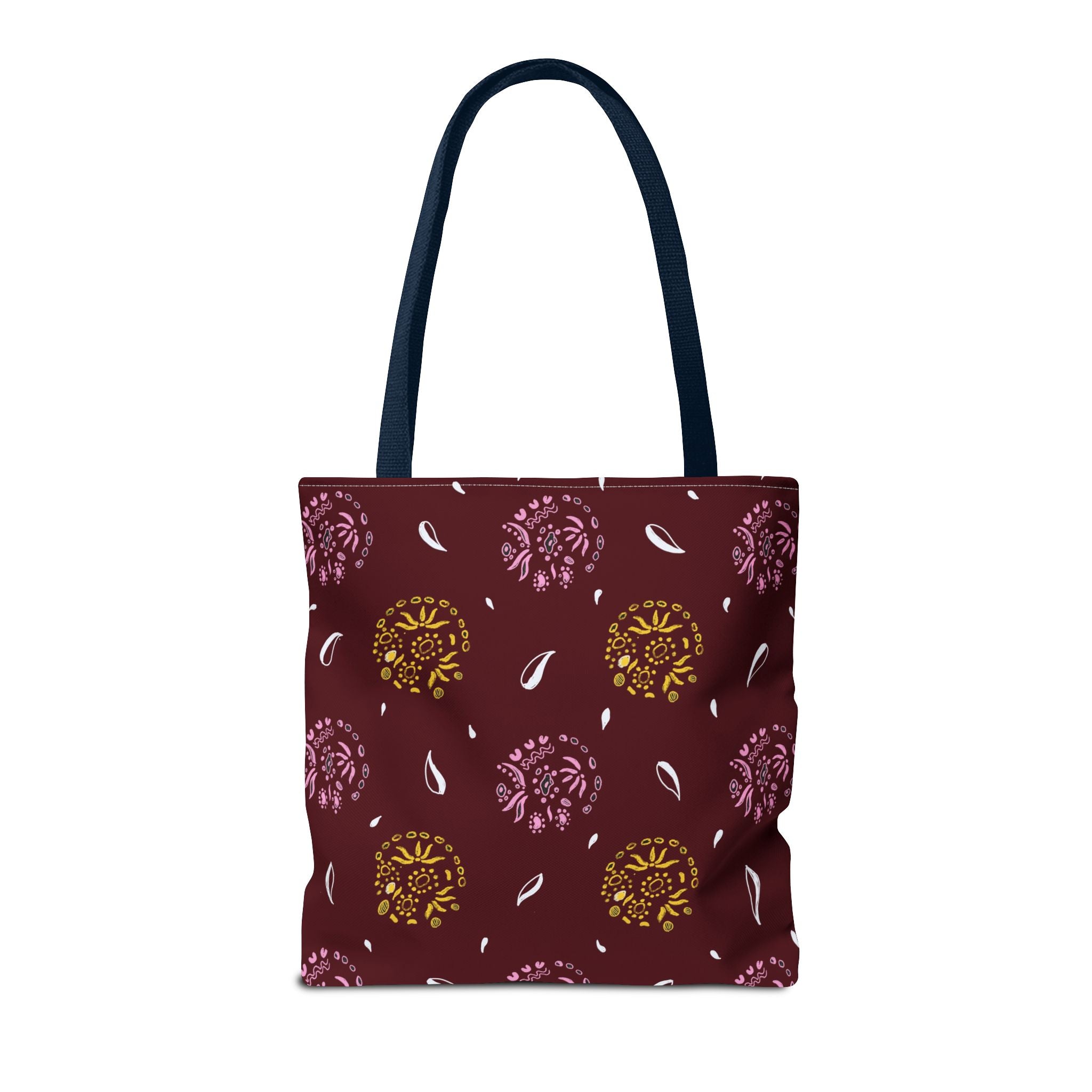 Maroon Abstract Symbol Tote Bag (AOP)