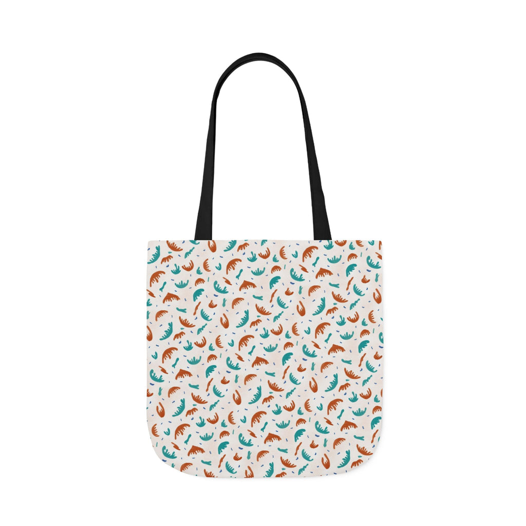 Abstract Hand Designed Print Canvas Tote Bag, 5-Color Straps Printify