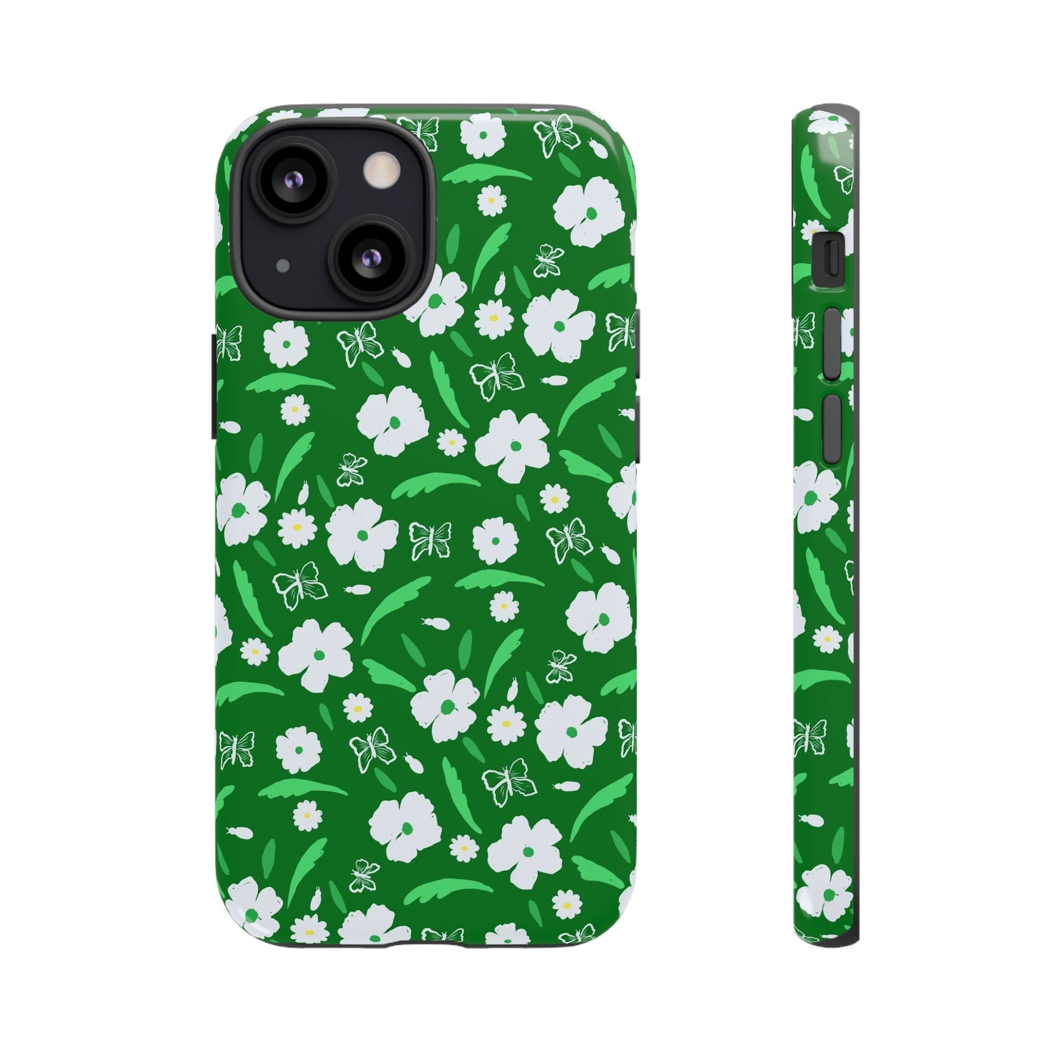 Green Meets White Flora Hand Designed Prints Tough Cases Printify