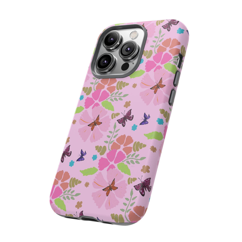 Pink Butterfly Garden Theme Tough Cases Printify