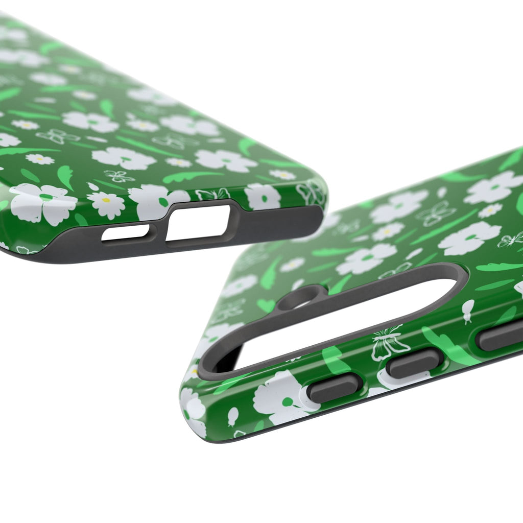 Green Meets White Flora Hand Designed Prints Tough Cases Printify