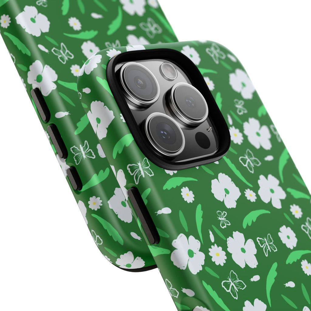 Green Meets White Flora Hand Designed Prints Tough Cases Printify