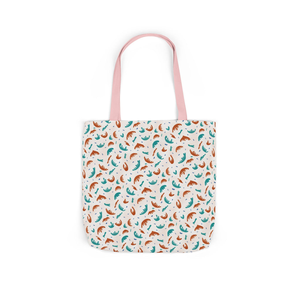 Abstract Hand Designed Print Canvas Tote Bag, 5-Color Straps Printify