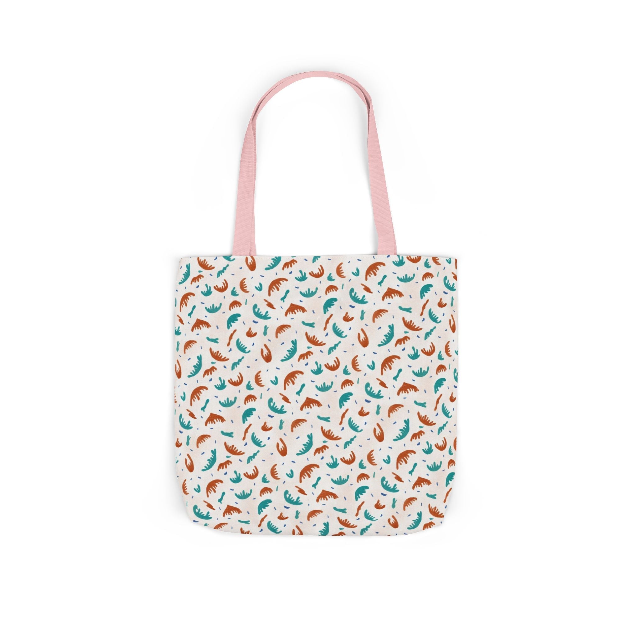 Abstract Hand Designed Print Canvas Tote Bag, 5-Color Straps Printify