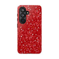 Red Flora Hand Designed Print Tough Cases Printify
