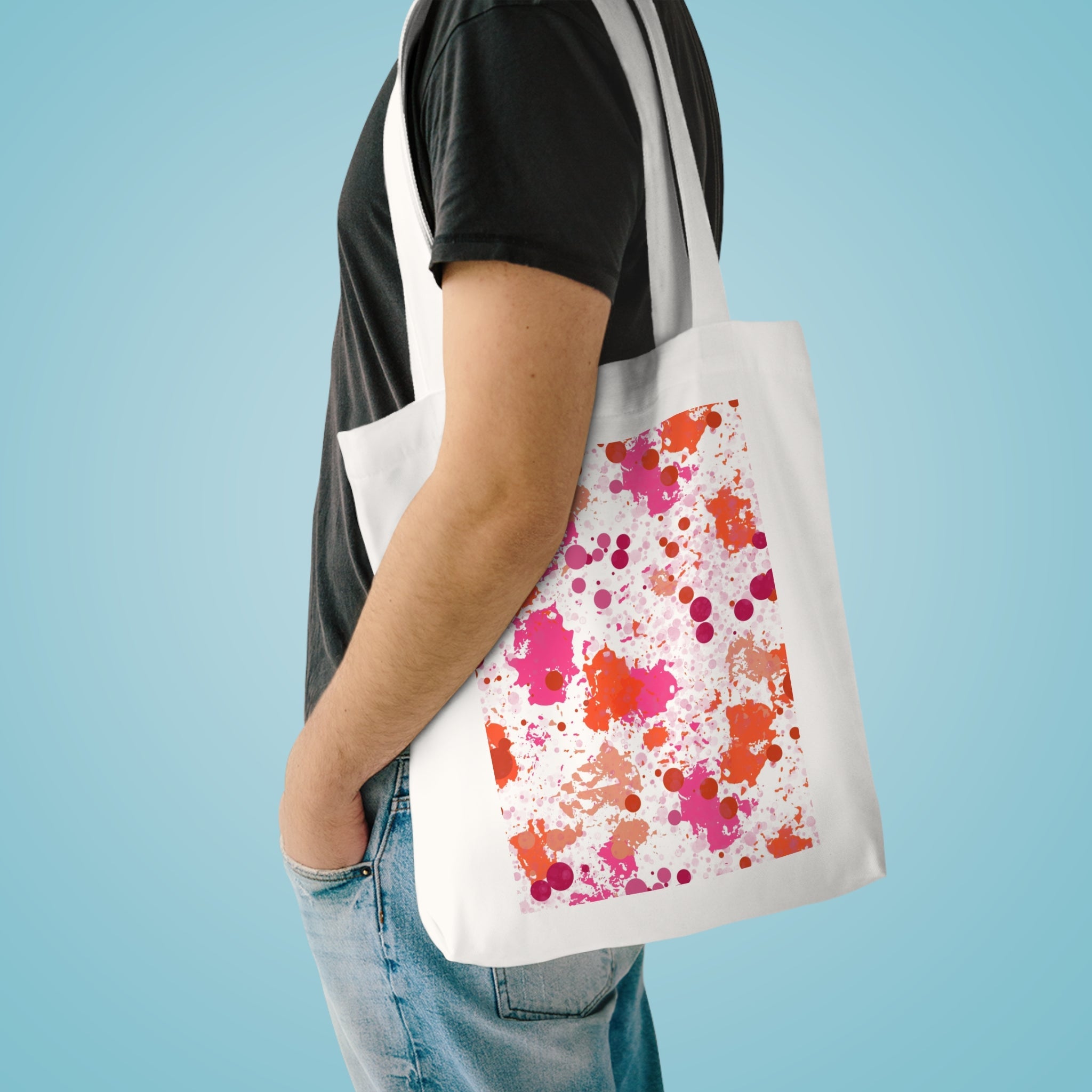 Splashed and Printed Cotton Tote Bag Printify