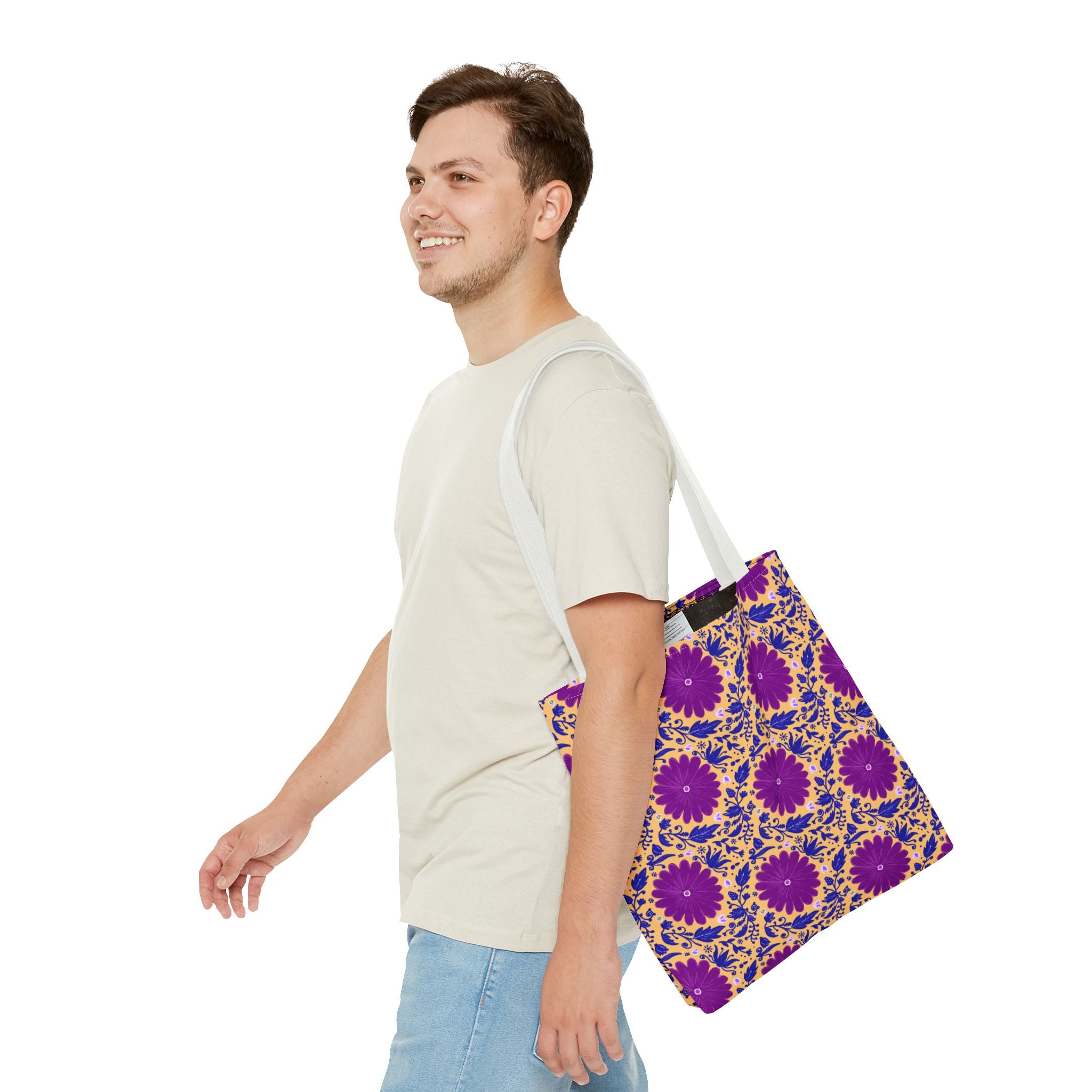 Botanic Susanah Purple Flower Print Tote Bag – Hand-Designed Print