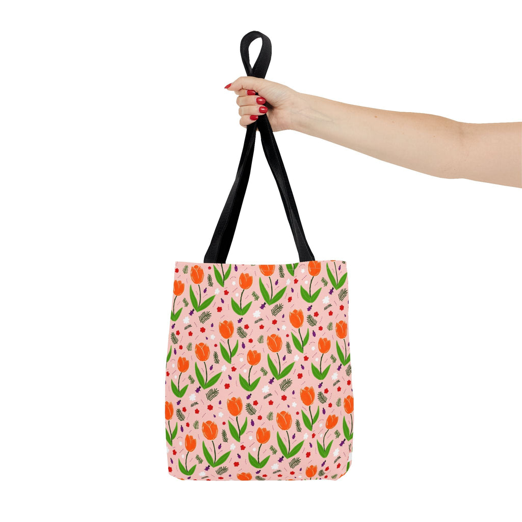 Orange Tulip Hand Designed Art Botanical Print Tote Bag (AOP) Printify