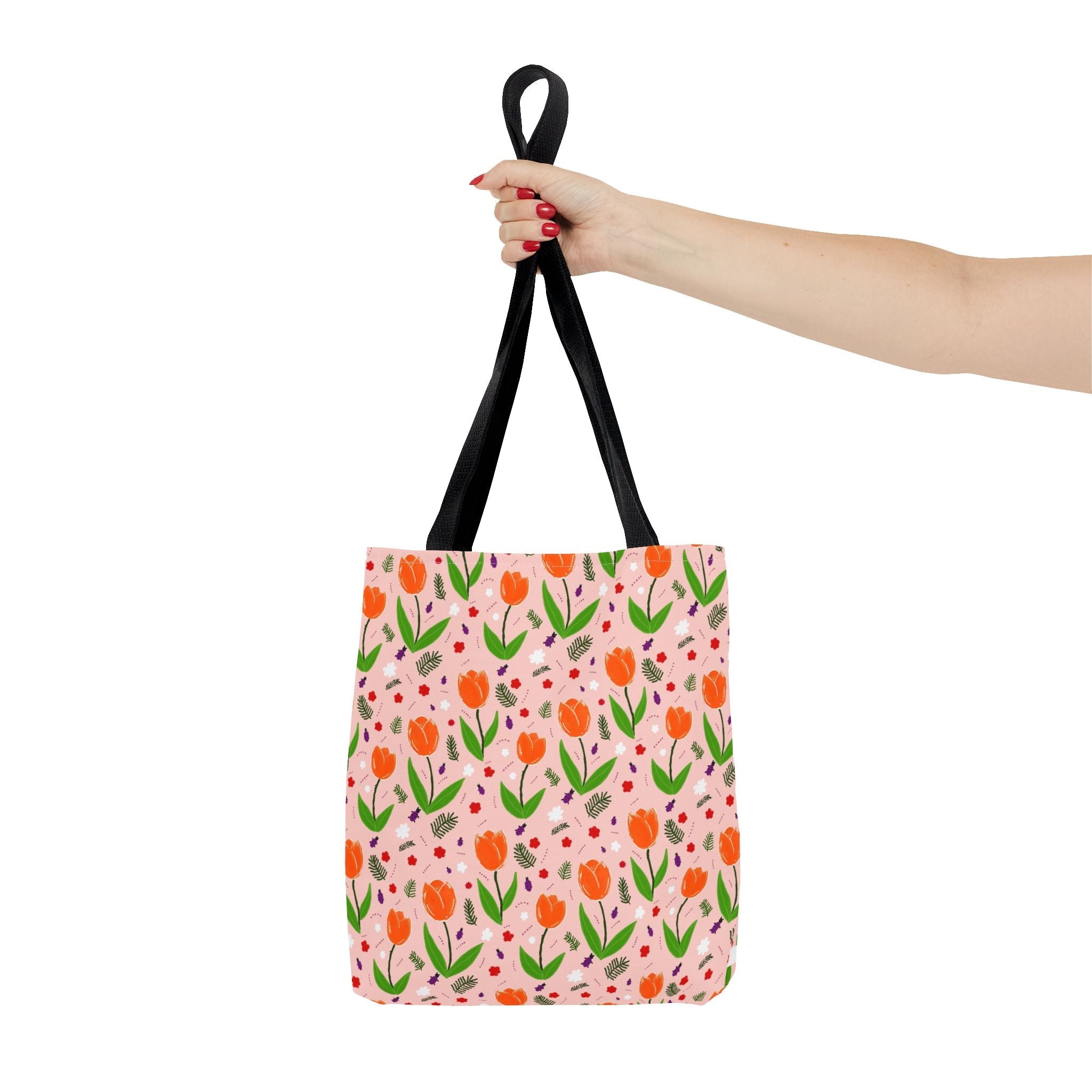 Orange Tulip Hand Designed Art Botanical Print Tote Bag (AOP) Printify