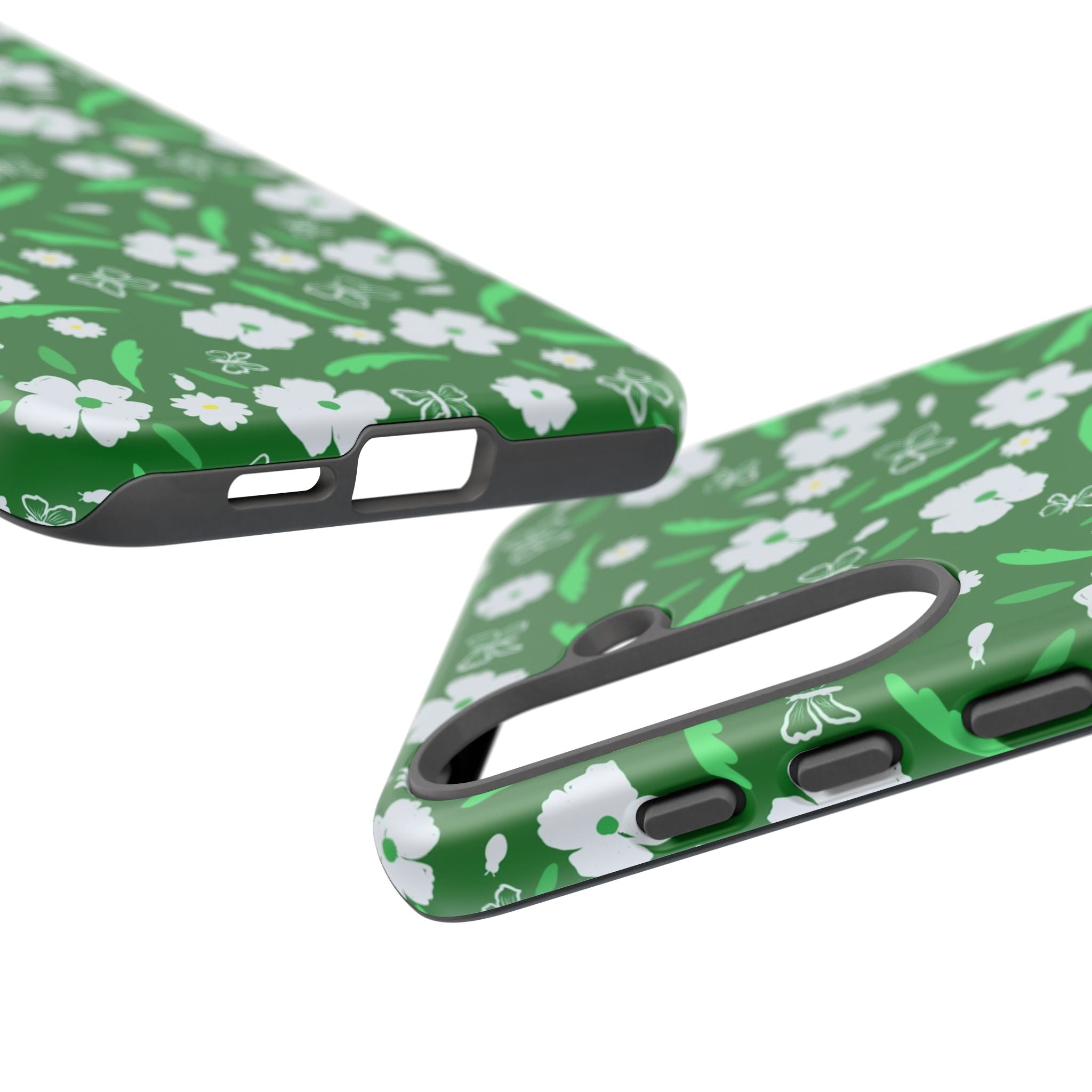 Green Meets White Flora Hand Designed Prints Tough Cases Printify