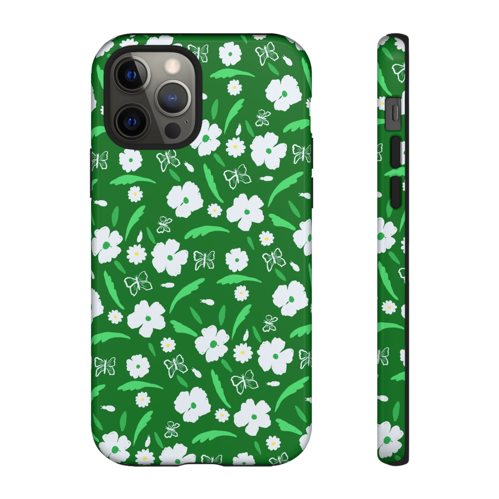 Green Meets White Flora Hand Designed Prints Tough Cases Printify