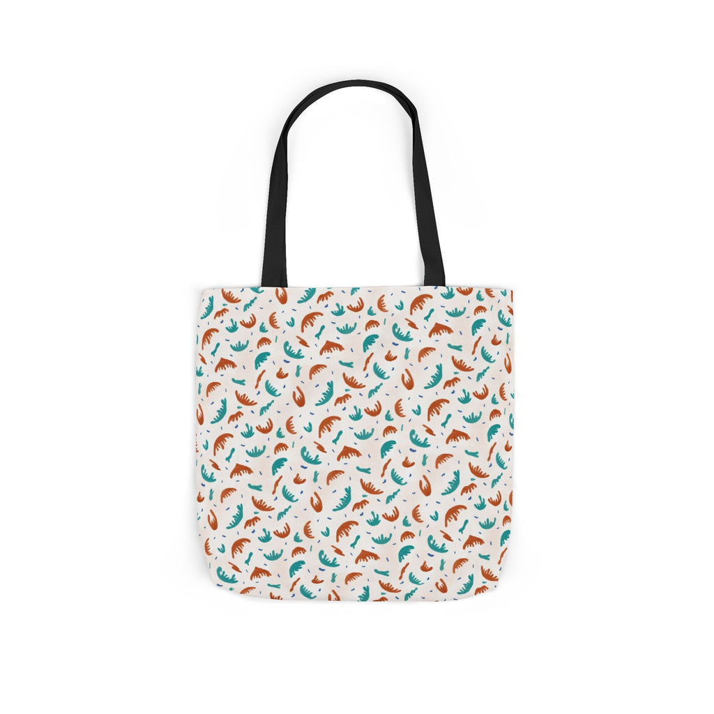 Abstract Hand Designed Print Canvas Tote Bag, 5-Color Straps Printify