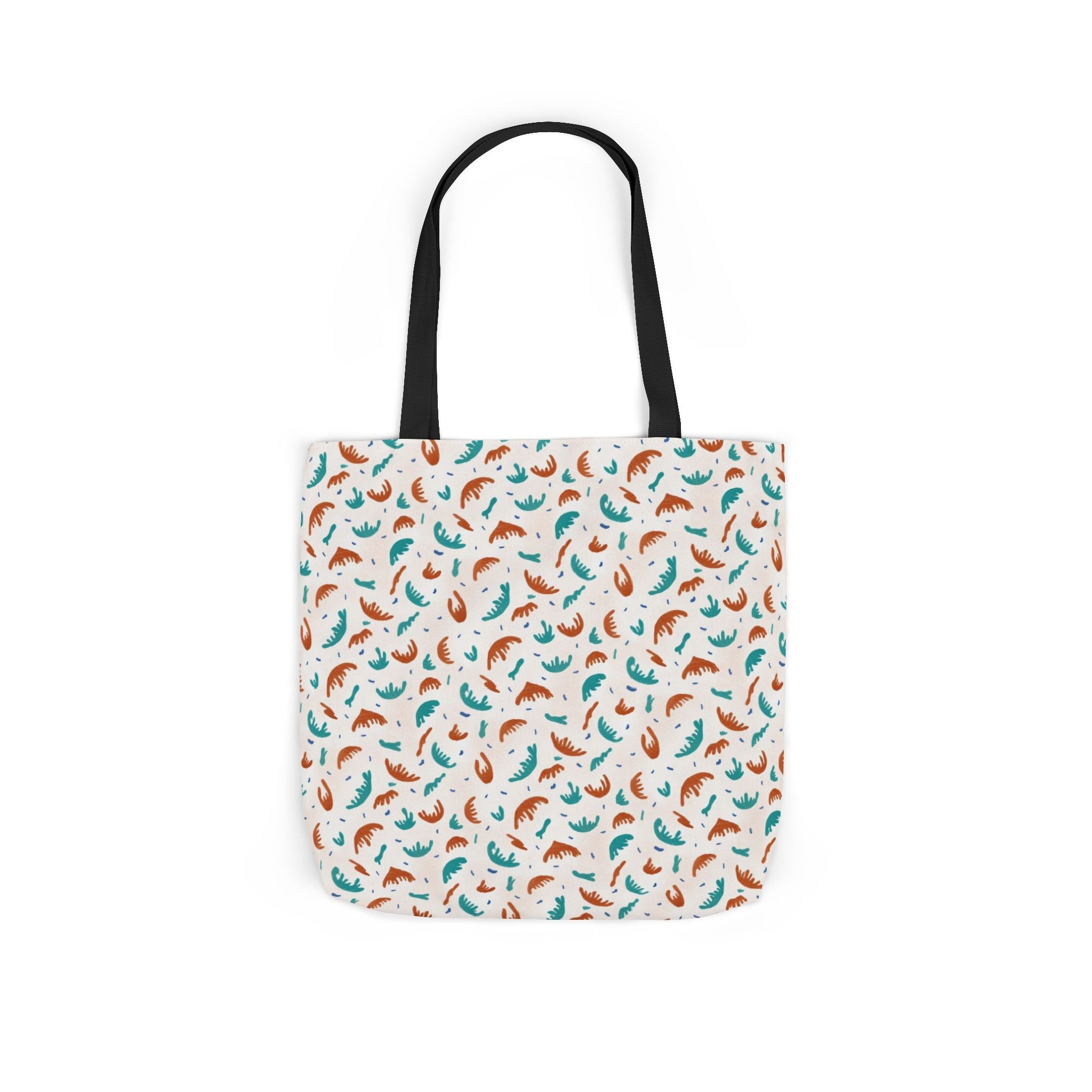 Abstract Hand Designed Print Canvas Tote Bag, 5-Color Straps Printify