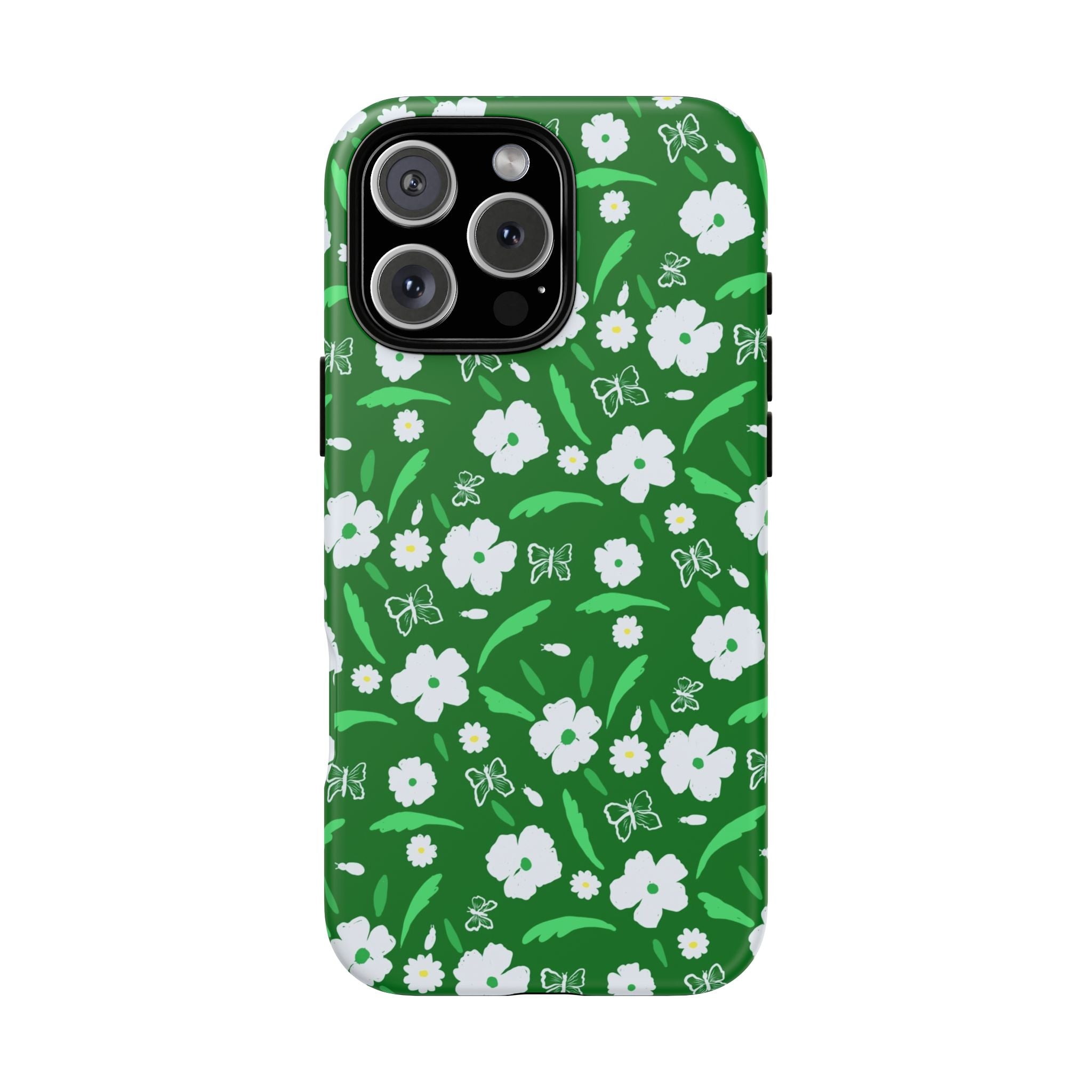 Green Meets White Flora Hand Designed Prints Tough Cases Printify