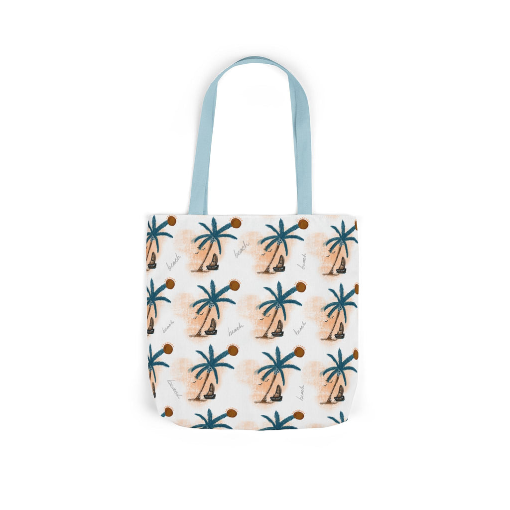 Beach Hand Drawn Art Canvas Tote Bag, 5-Color Straps Printify
