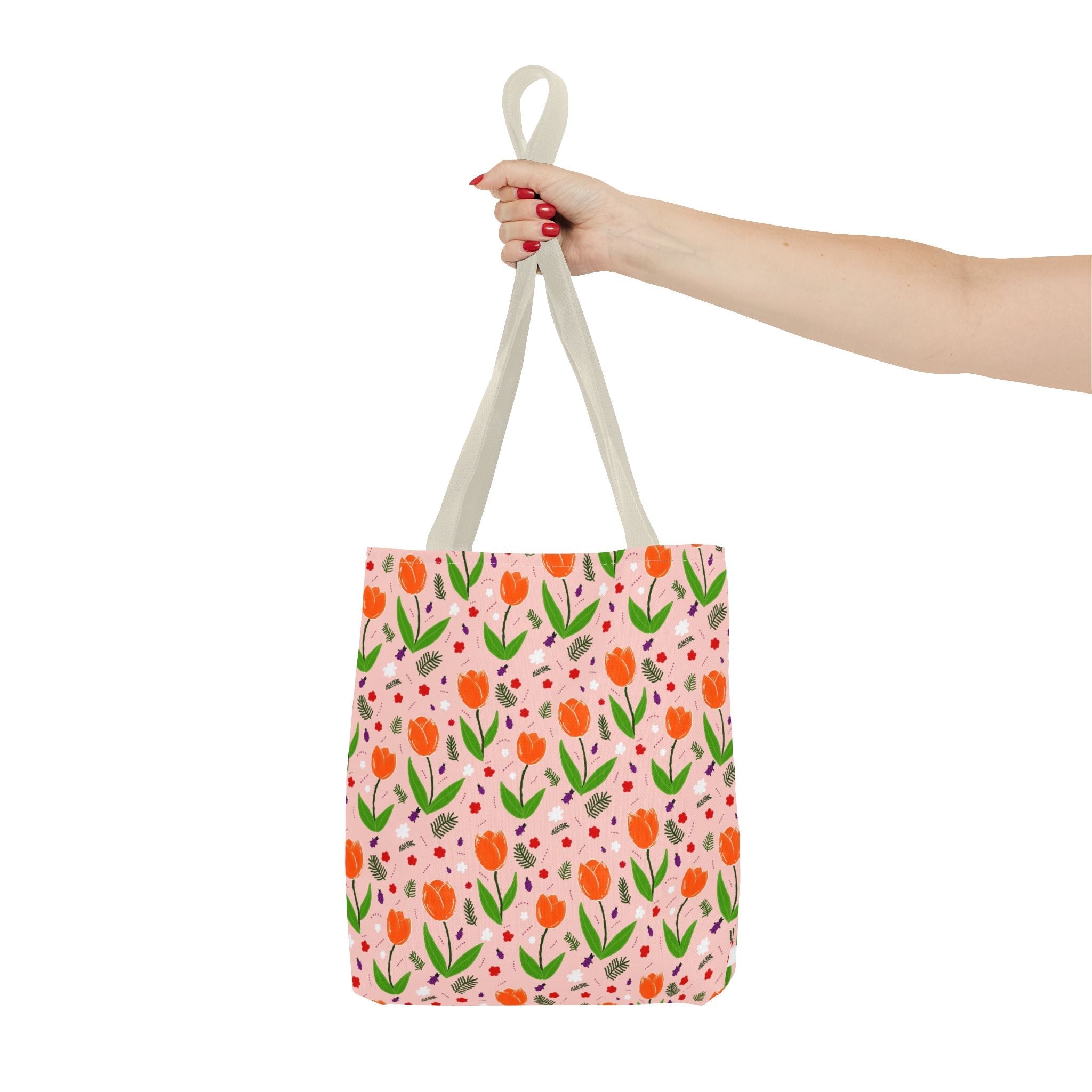 Orange Tulip Hand Designed Art Botanical Print Tote Bag (AOP) Printify