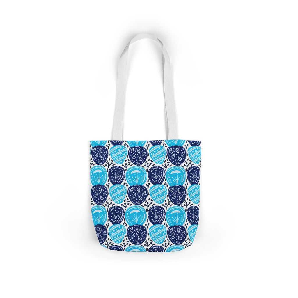 Blue Oval Abstract Canvas Tote Bag, 5-Color Straps Printify