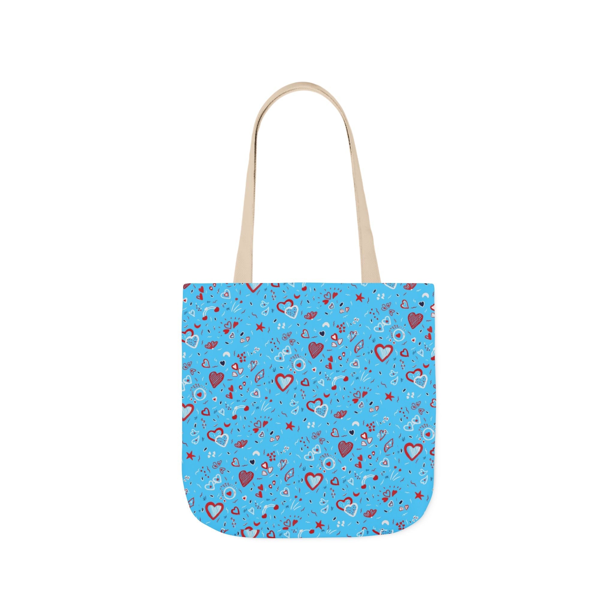 May be Valentine Hand Designed Print Canvas Tote Bag, 5-Color Straps Printify