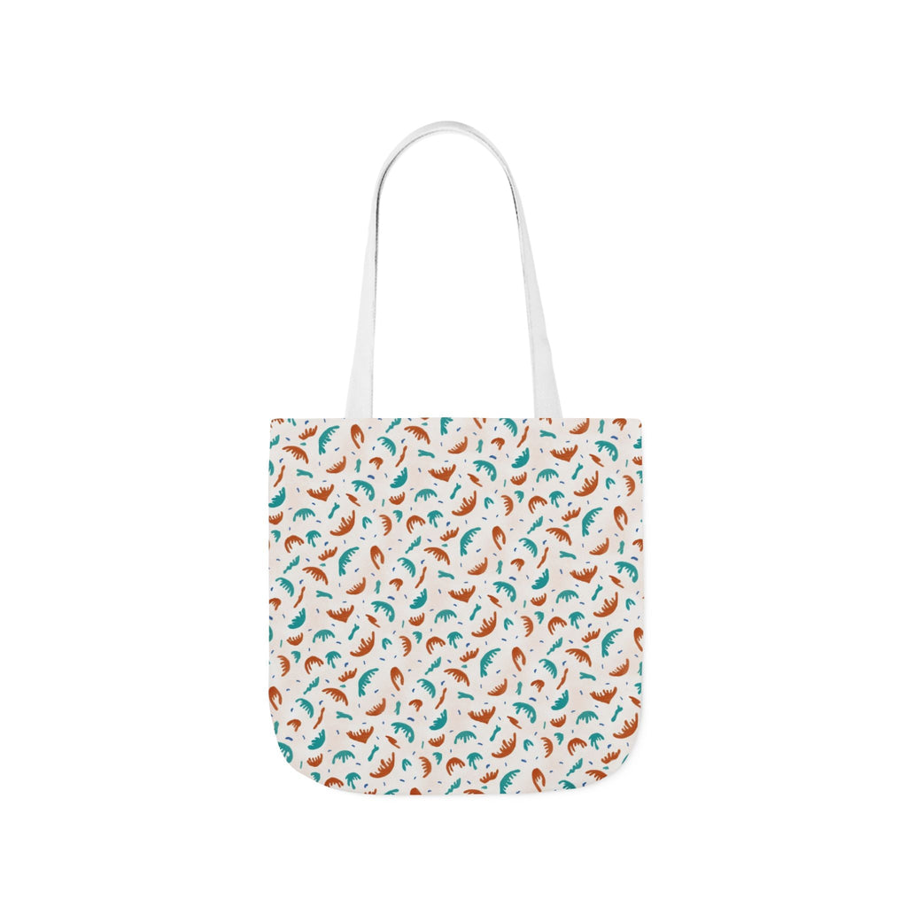 Abstract Hand Designed Print Canvas Tote Bag, 5-Color Straps Printify