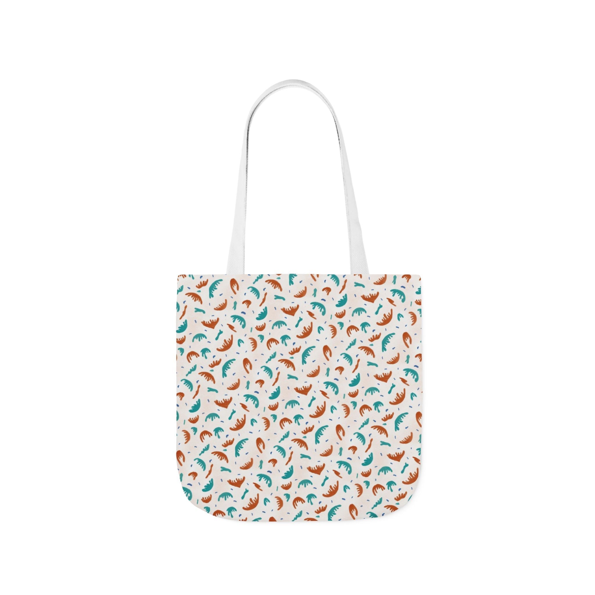Abstract Hand Designed Print Canvas Tote Bag, 5-Color Straps Printify