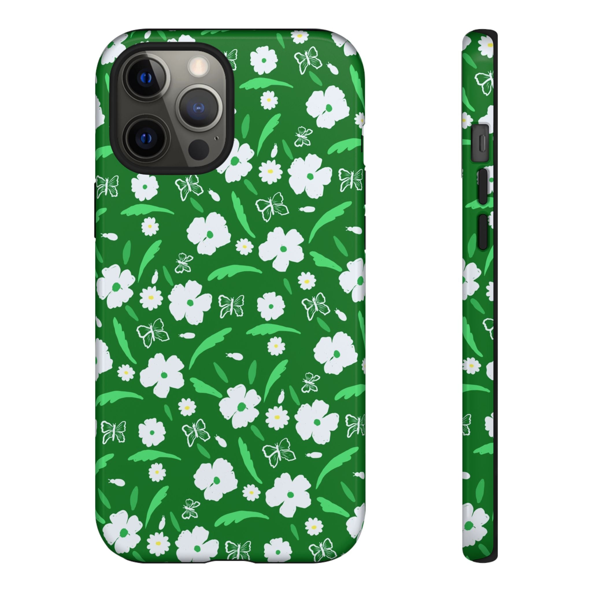 Green Meets White Flora Hand Designed Prints Tough Cases Printify
