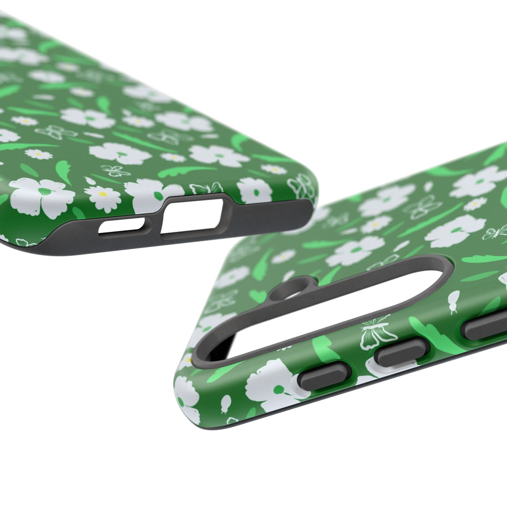 Green Meets White Flora Hand Designed Prints Tough Cases Printify