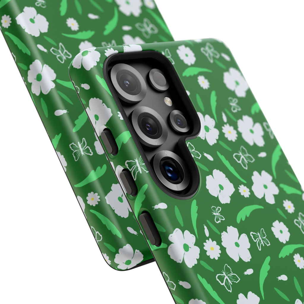 Green Meets White Flora Hand Designed Prints Tough Cases Printify