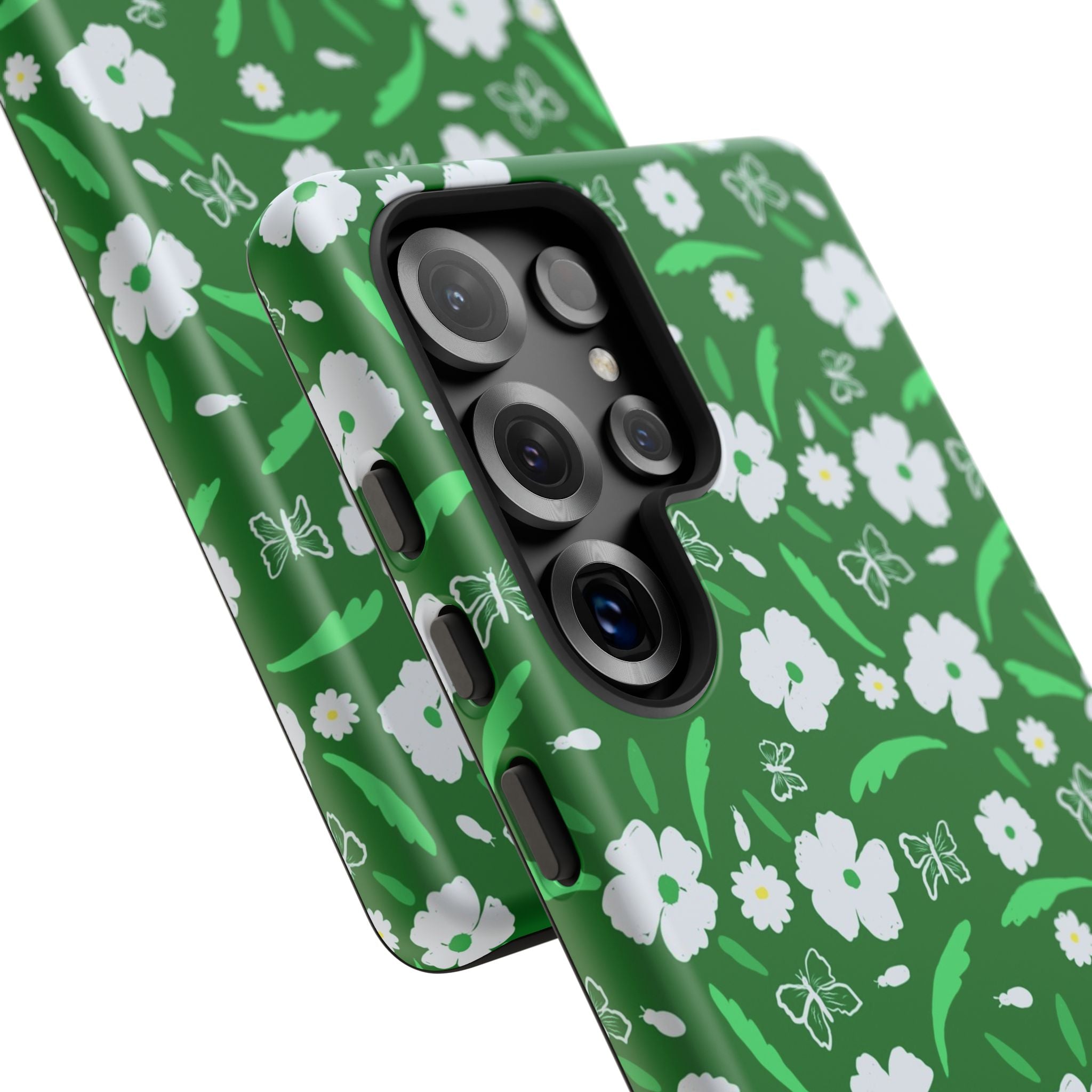 Green Meets White Flora Hand Designed Prints Tough Cases Printify