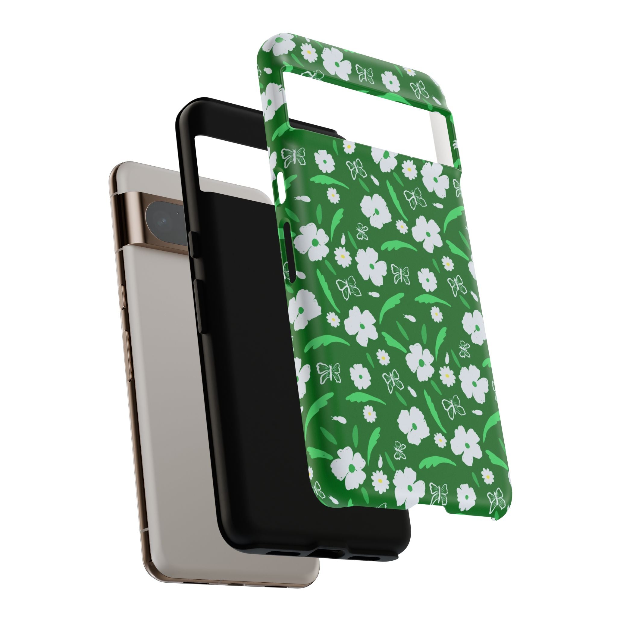 Green Meets White Flora Hand Designed Prints Tough Cases Printify