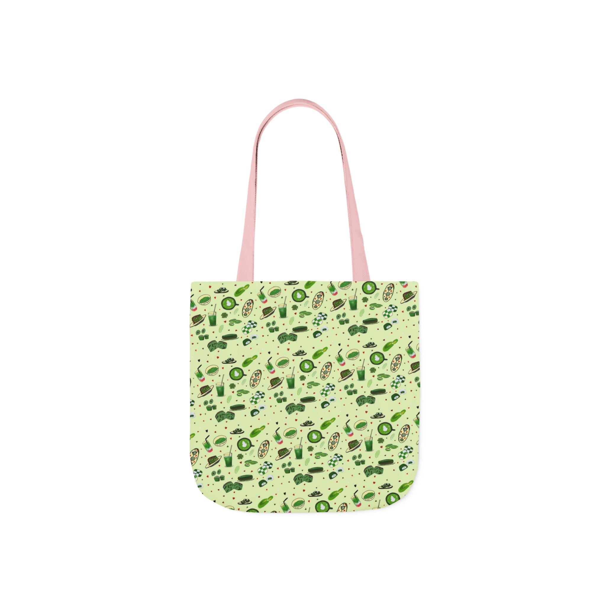 Matcha Hand Drawn Print Art Canvas Tote Bag, 5-Color Straps Printify