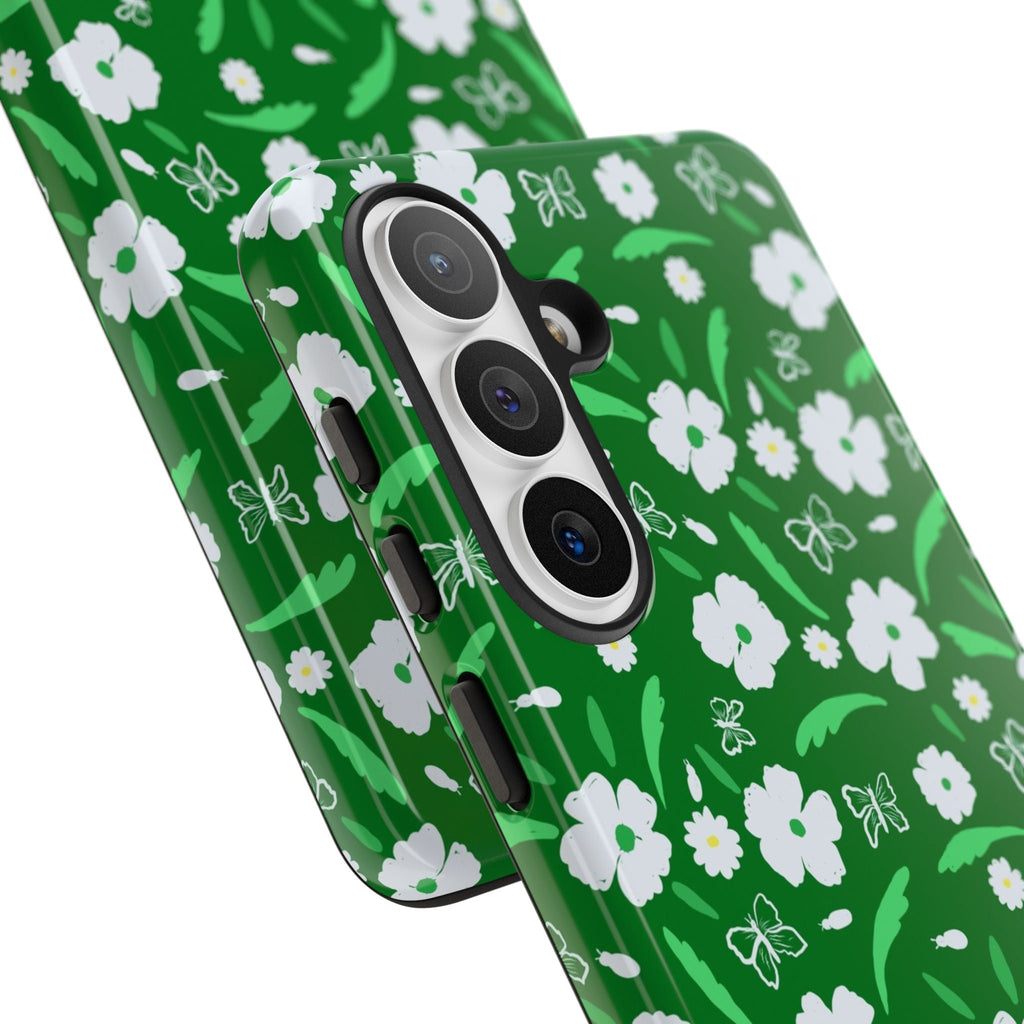 Green Meets White Flora Hand Designed Prints Tough Cases Printify