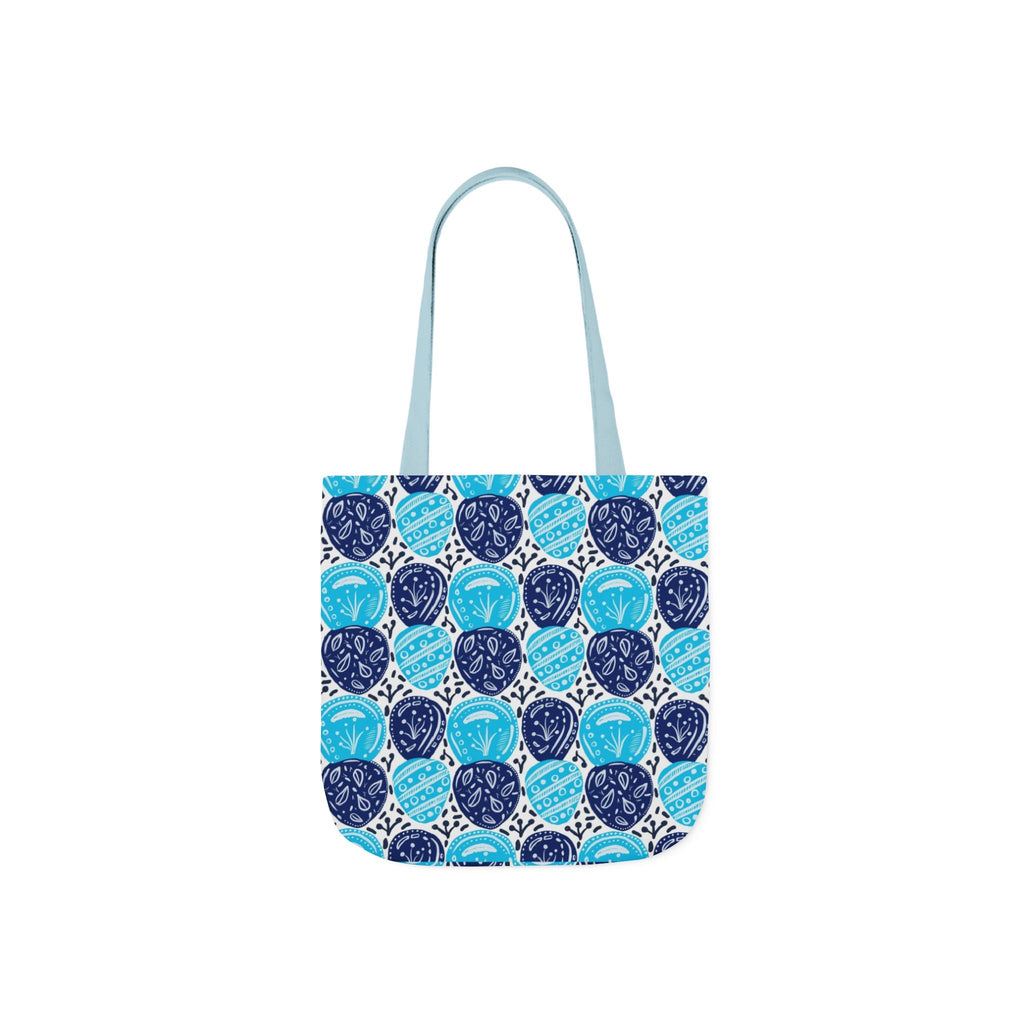 Blue Oval Abstract Canvas Tote Bag, 5-Color Straps Printify