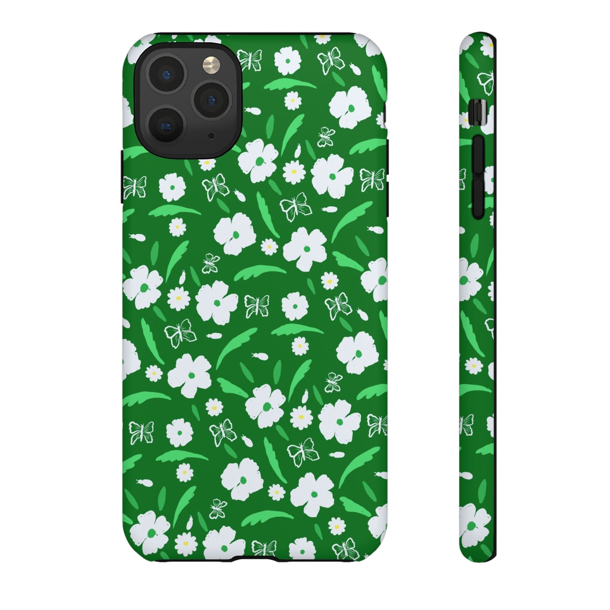 Green Meets White Flora Hand Designed Prints Tough Cases Printify