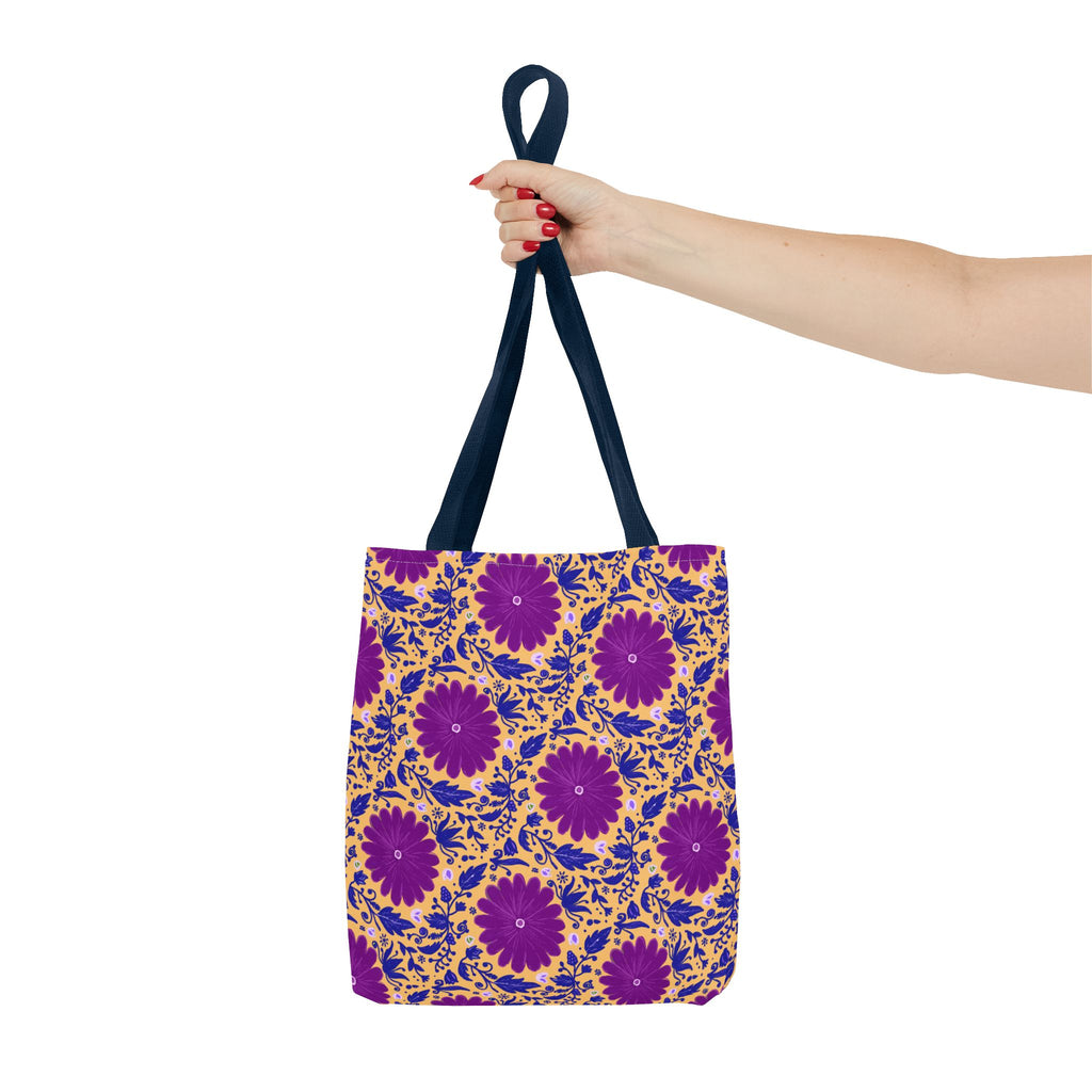 Botanic Susanah Purple Flower Print Tote Bag – Hand-Designed Print