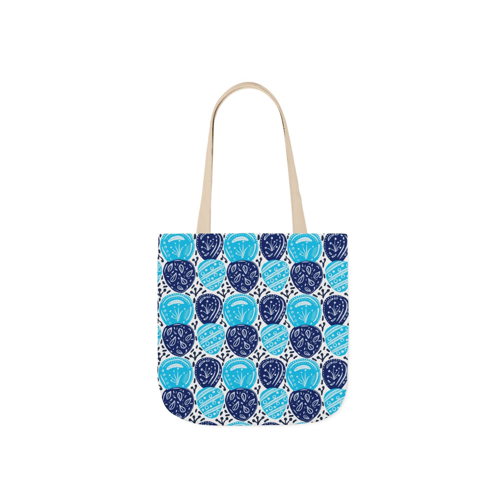 Blue Oval Abstract Canvas Tote Bag, 5-Color Straps Printify