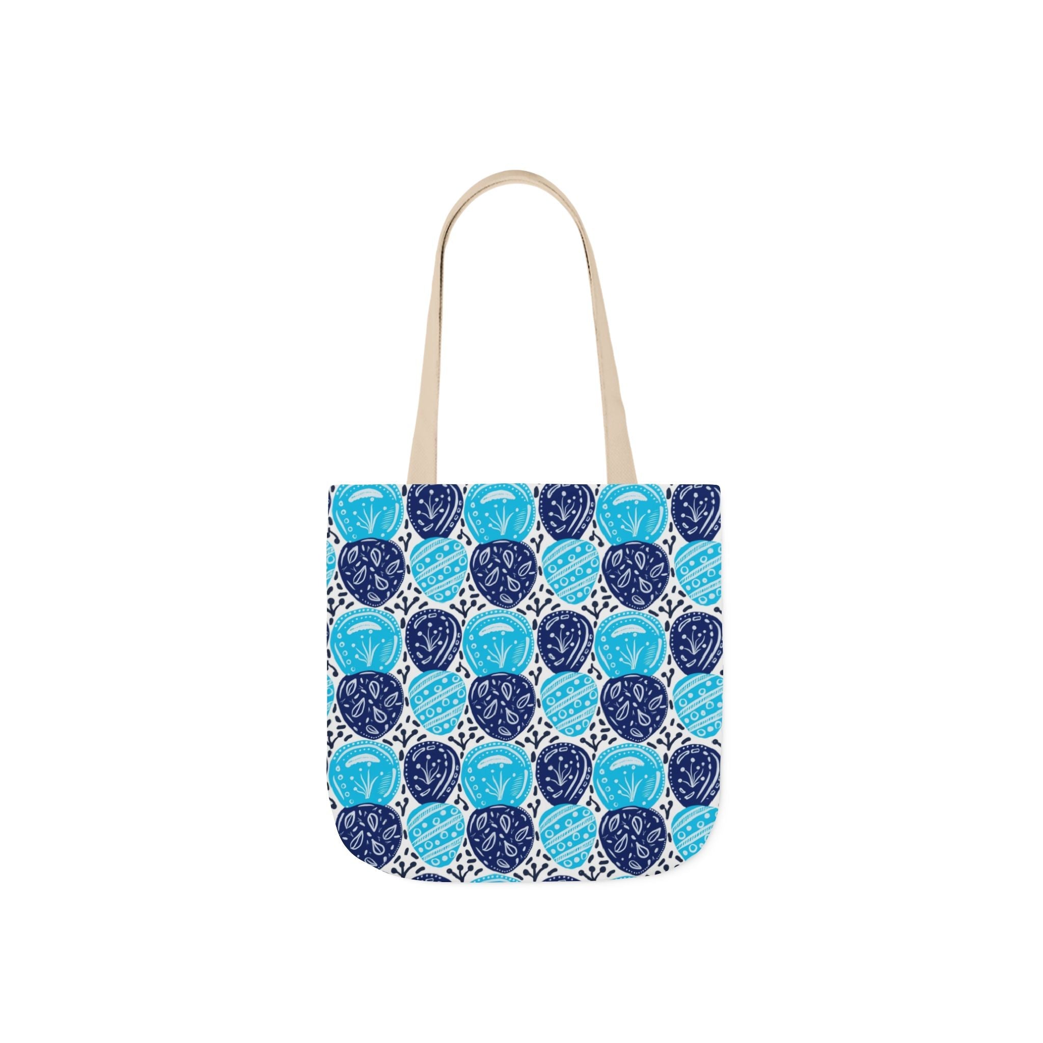Blue Oval Abstract Canvas Tote Bag, 5-Color Straps Printify