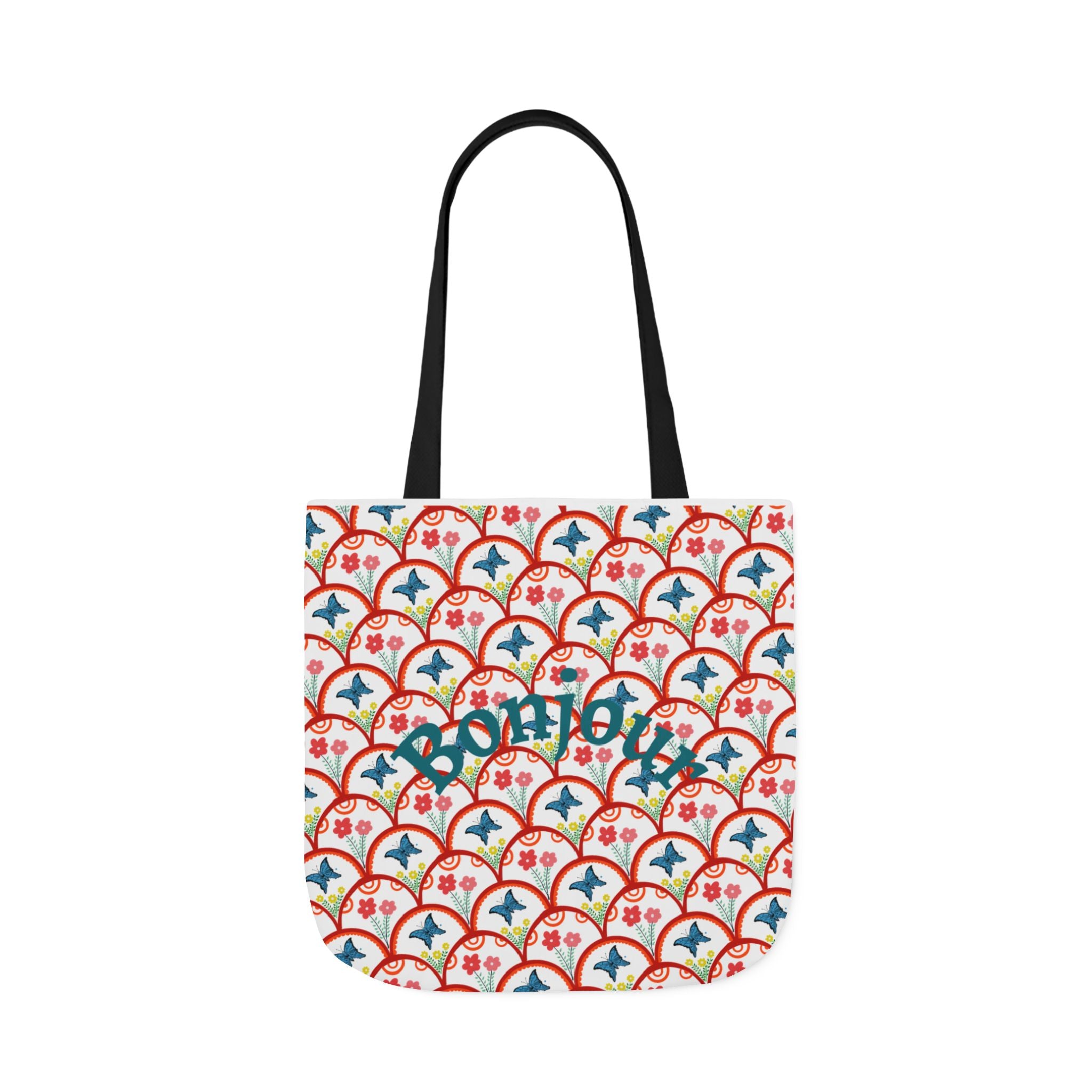 Bonjour Canvas Tote Bag | 5-Color Straps, 3 Sizes