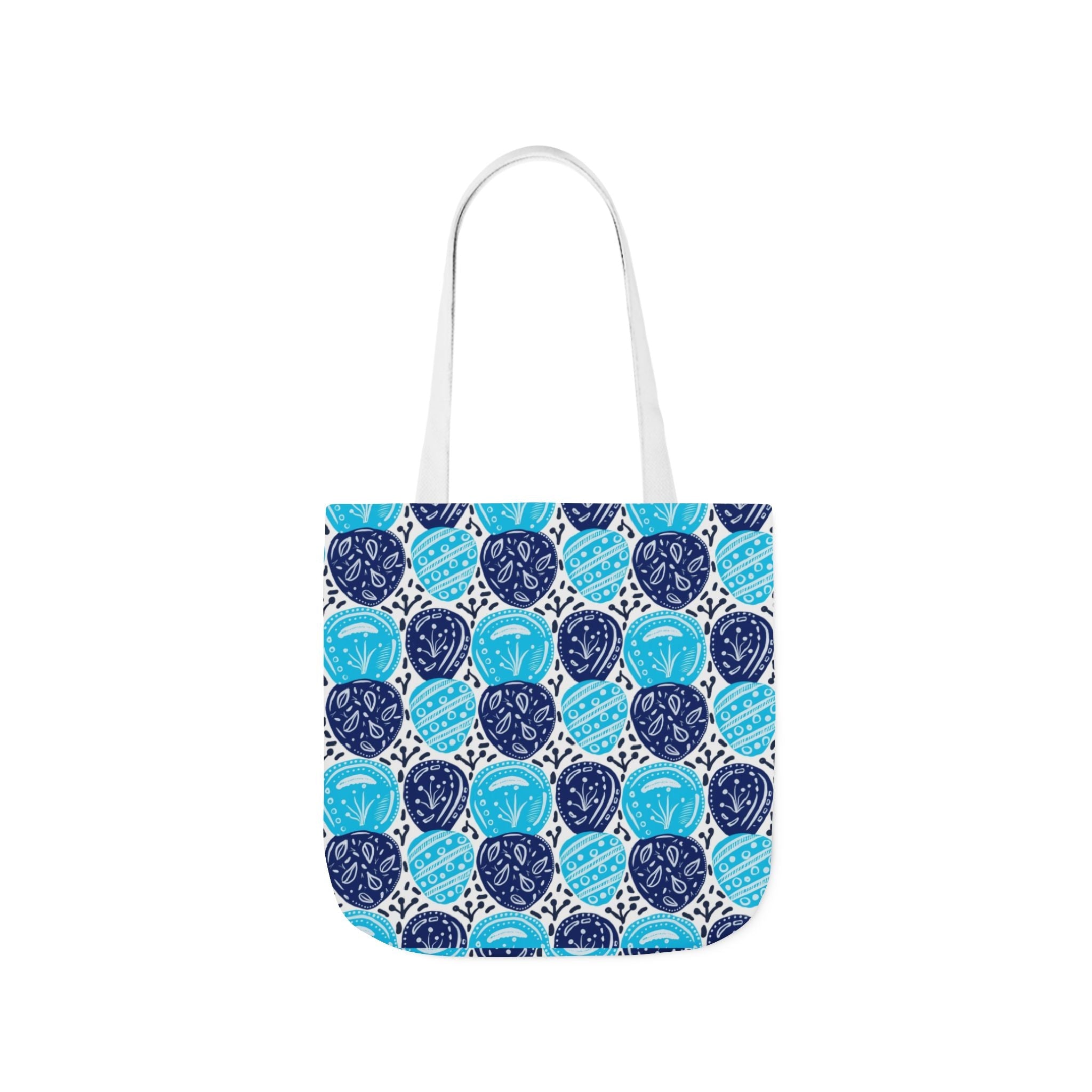 Blue Oval Abstract Canvas Tote Bag, 5-Color Straps Printify