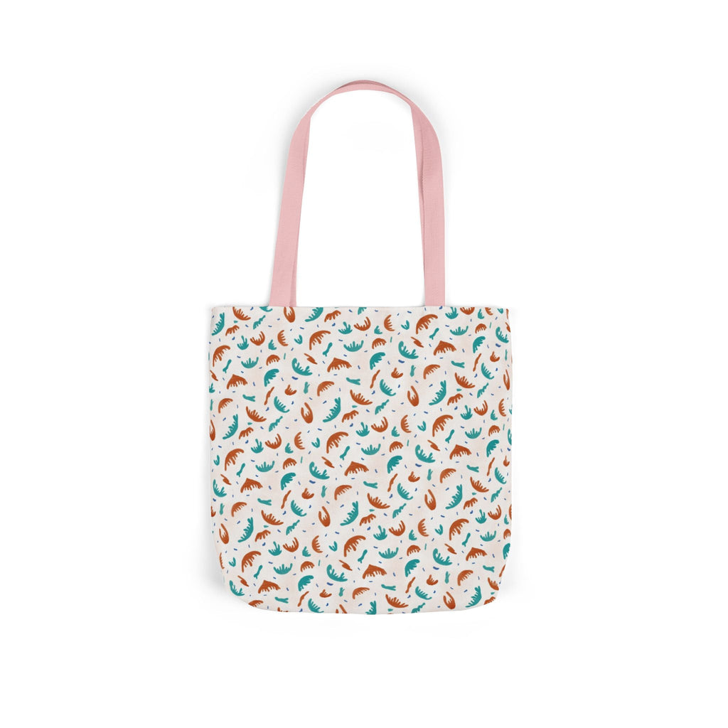 Abstract Hand Designed Print Canvas Tote Bag, 5-Color Straps Printify