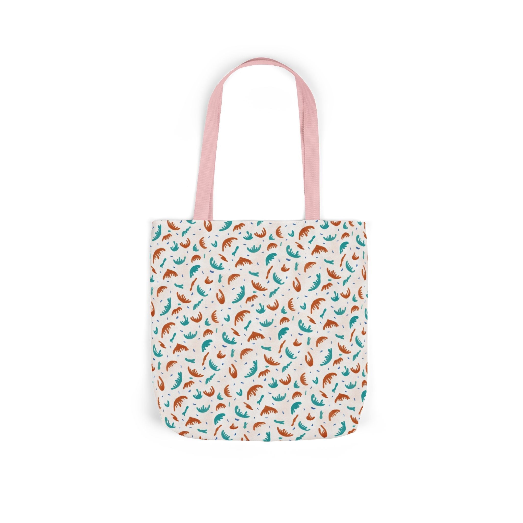 Abstract Hand Designed Print Canvas Tote Bag, 5-Color Straps Printify