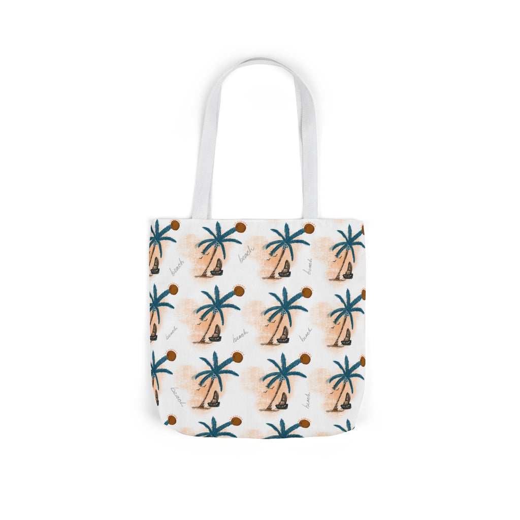 Beach Hand Drawn Art Canvas Tote Bag, 5-Color Straps Printify