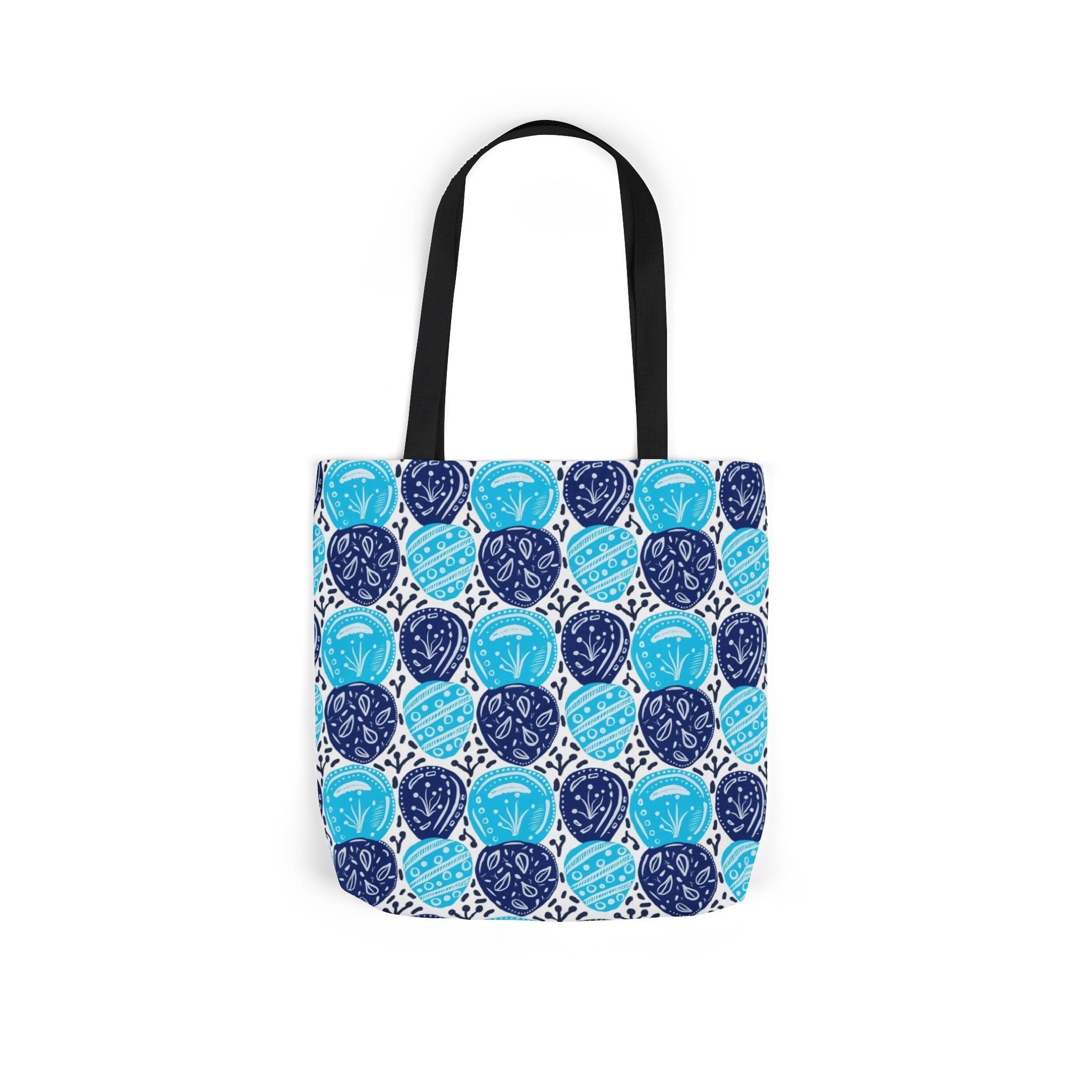 Blue Oval Abstract Canvas Tote Bag, 5-Color Straps Printify