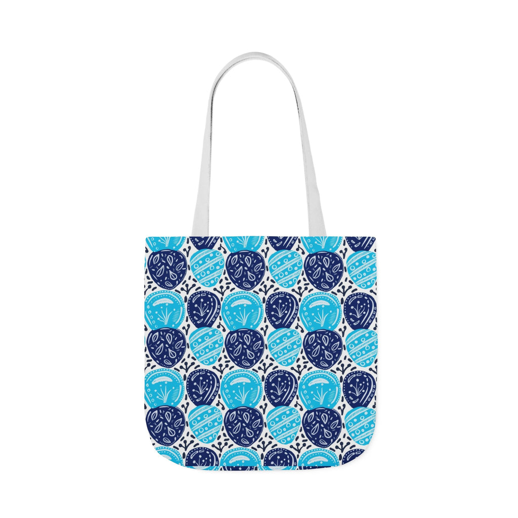 Blue Oval Abstract Canvas Tote Bag, 5-Color Straps Printify