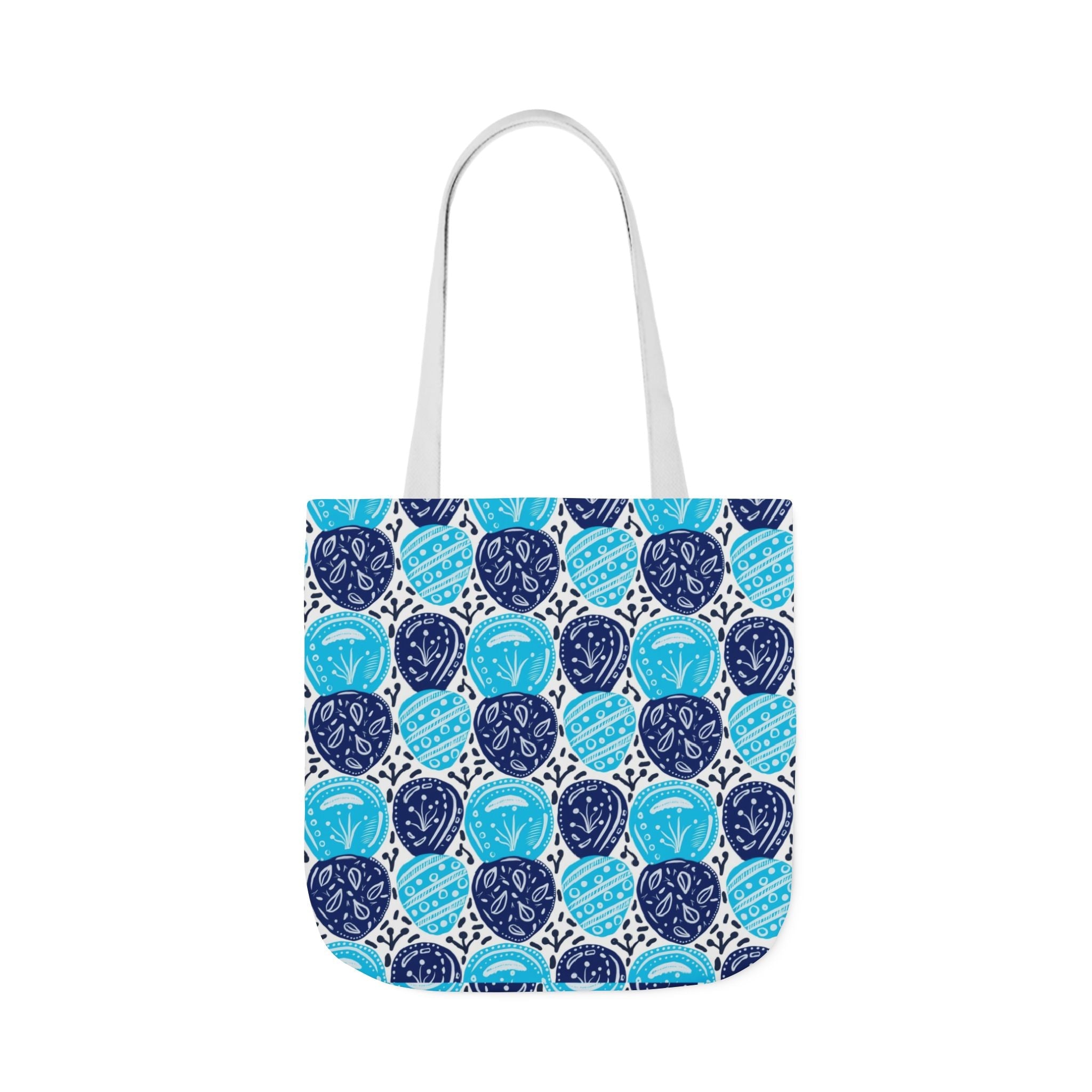 Blue Oval Abstract Canvas Tote Bag, 5-Color Straps Printify